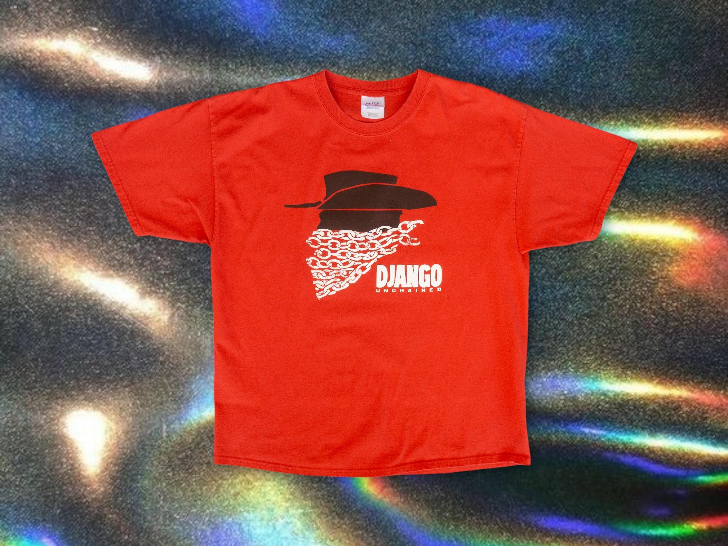 Vintage Y2K Django Unchained Movie Promo T-shirt Red Graphic Tee