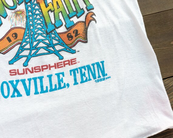 80s Vintage Worlds Fair Raglan T-Shirt Knoxville,… - image 3