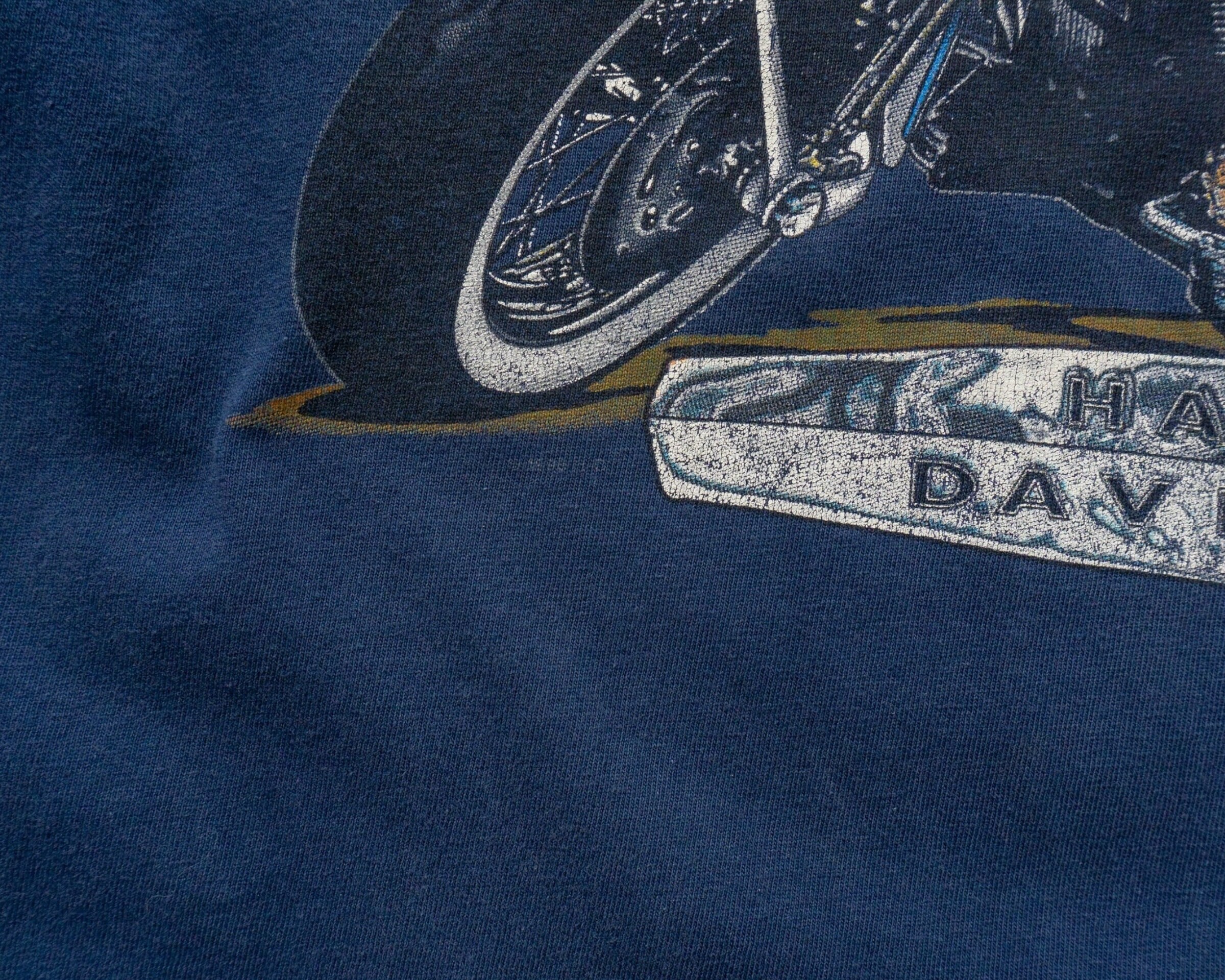 Vintage 90s Harley Davidson T-shirt | Faded Navy Blue, Sturgis SD