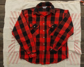 90s Buffalo Plaid Flannel | Thick Flannel Shirt | Heavyweight