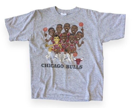 90s Vintage Chicago Bulls Caricature T-shirt | Basketball - Etsy