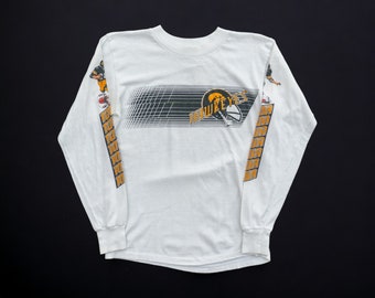 80s Vintage Iowa Hawkeyes Football Long Sleeve T-Shirt