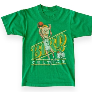 80s Vintage Larry Bird Boston Celtics Caricature T-Shirt Paper Thin