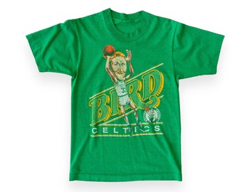 80s Vintage Larry Bird Boston Celtics Caricature T-Shirt Paper Thin