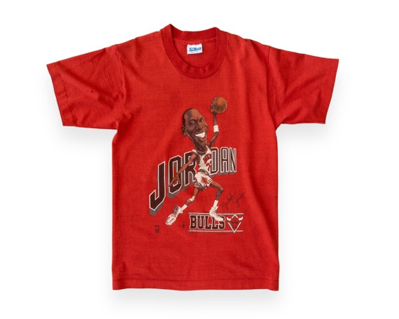 90s Michael Jordan Chicago Bulls Caricature T-Shi… - image 1