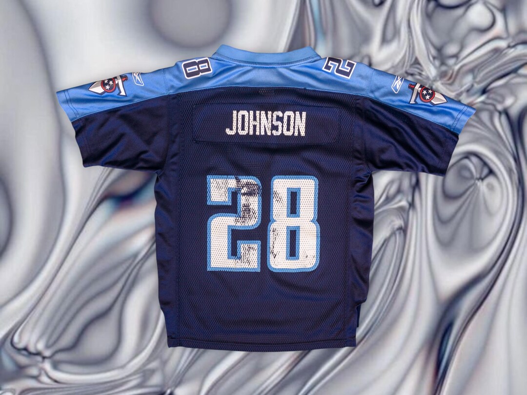 NFL ユニフォーム テネシー・タイタンズ Chris Johnson 28 Vintage Tennessee Titans Chris Johnson #28 Jersey Navy Blue