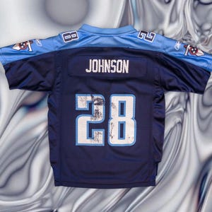 Vintage Tennessee Titans Chris Johnson #28 Jersey Navy Blue NFL