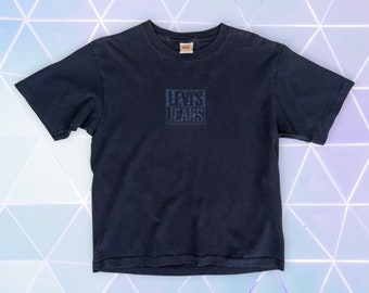 T-shirt Levi's Jeans vintage anni '90 - Punto singolo nero sbiadito, taglia media