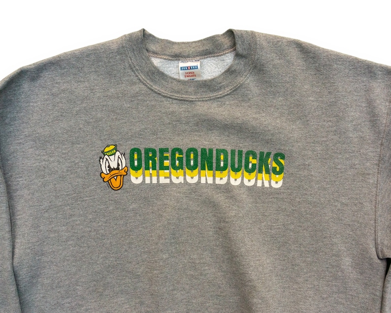 90s Vintage Oregon Ducks Sweatshirt OU Sweatshirt Ducks Sweatshirt College Sweatshirt College Crewneck image 2