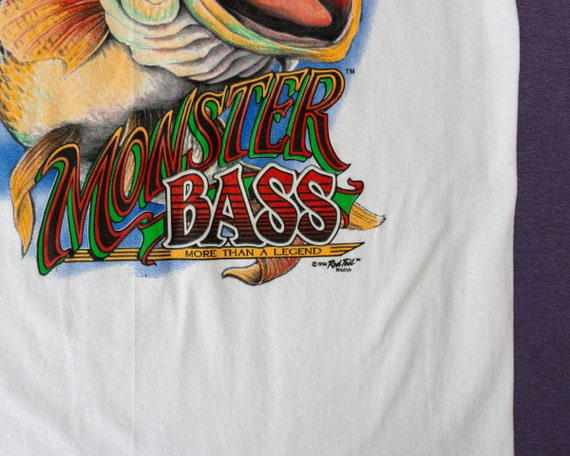 90s Vintage Bass Fishing T-Shirt | Vintage Fishing Shirt XL | Deadstock Vintage T-Shirt White