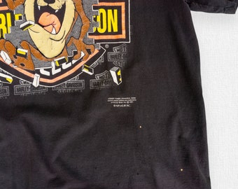 Vintage 90s Harley Davidson T-shirt | Looney Tunes Taz Devil - Etsy