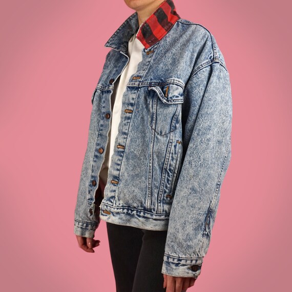 denim jacket with plaid lining