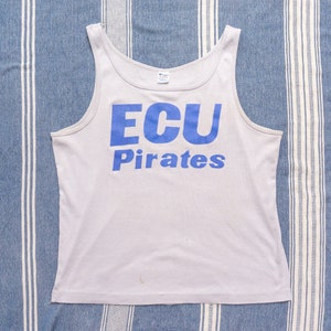 80s Vintage Eastern Carolina Shirt | Vintage Champion Tank Top | ECU T-Shirt | ECU Pirates T Shirt | College T Shirt