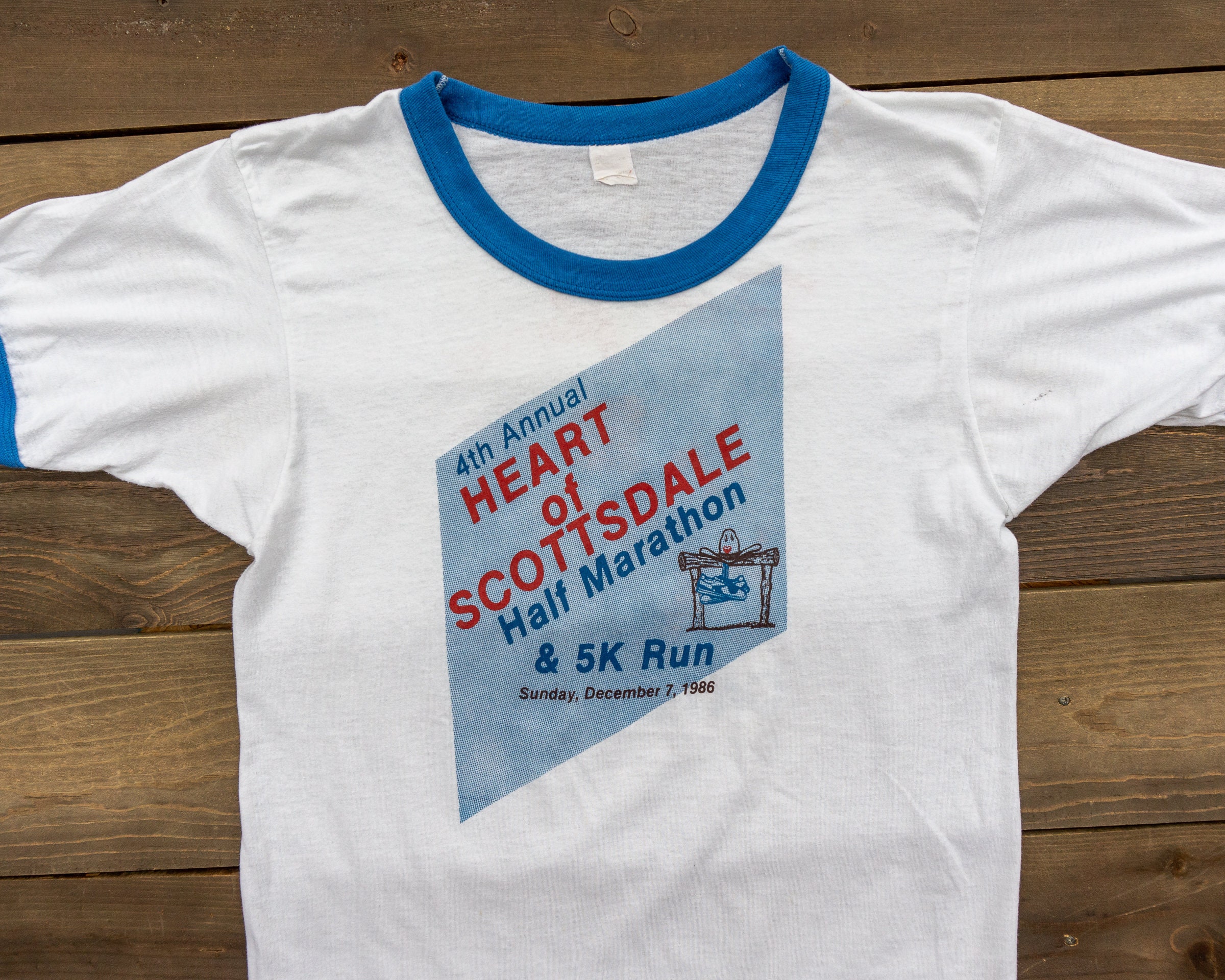 80s Vintage Ringer Tee Vintage Marathon 