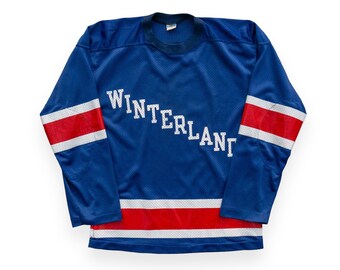 Vintage 70s Champion Hockey Jersey | Winterland Mesh Shirt, Size Large