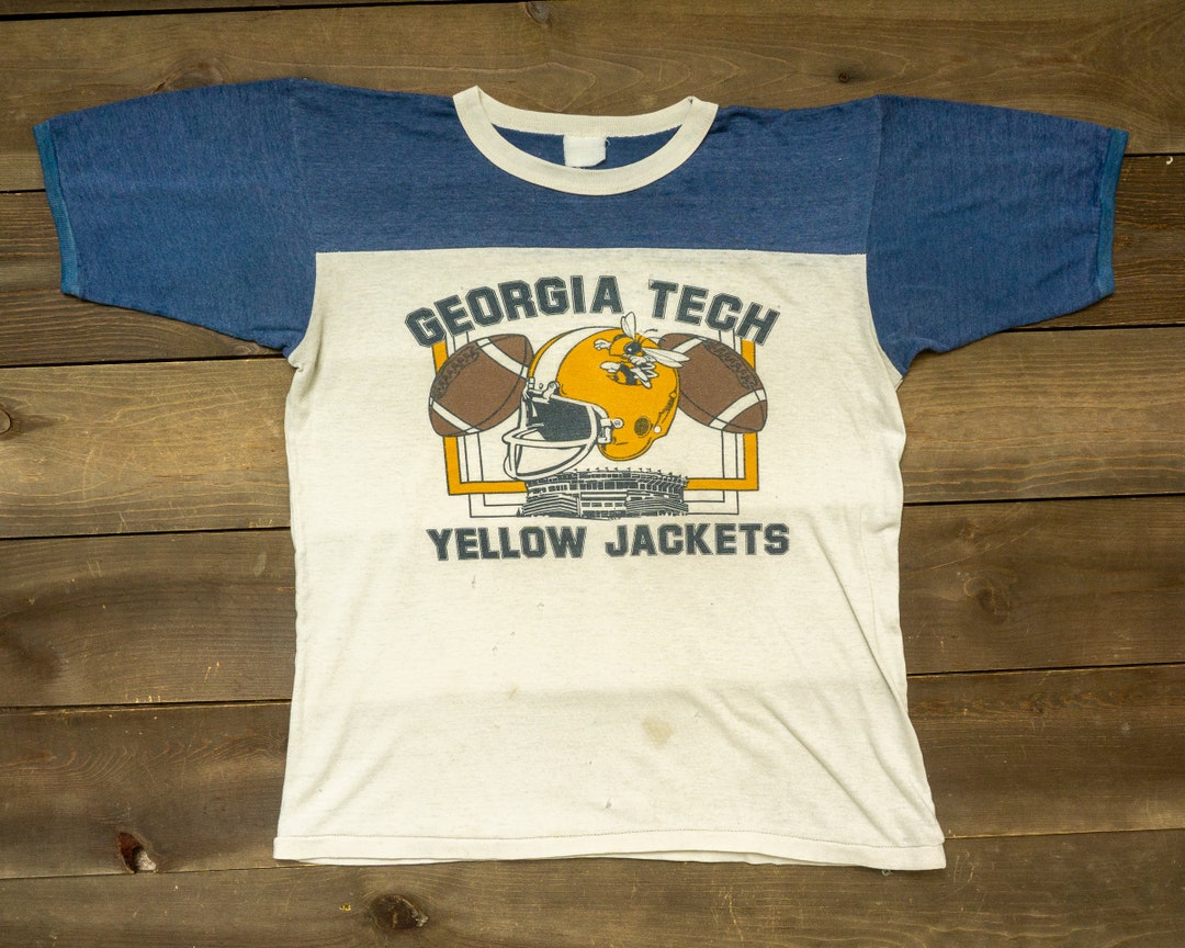 70s Vintage Tech Shirt GA Tech Tshirt Yellow Etsy