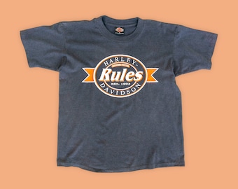 Vintage 1996 Harley Davidson 1915 Tee W Big Logo Back Print - Sz