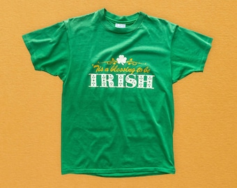 Camiseta irlandesa vintage de los 80 - Orgullo del Día de San Patricio, talla mediana