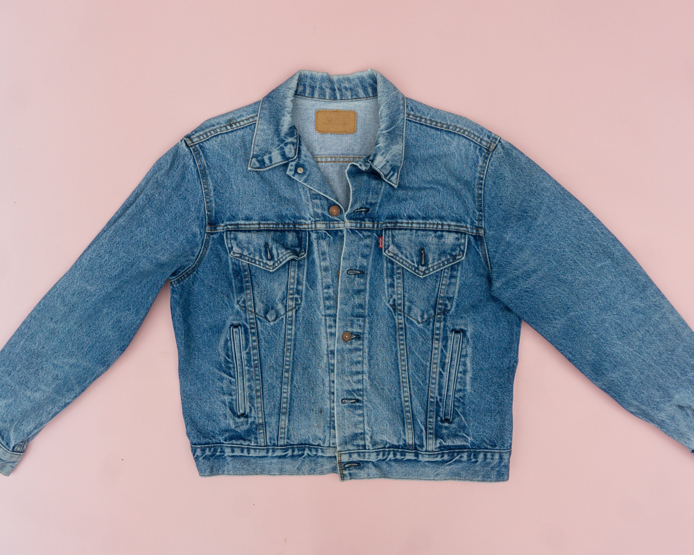 90s Vintage Levi's Denim Jacket | Distressed Blue Jean, Size Large