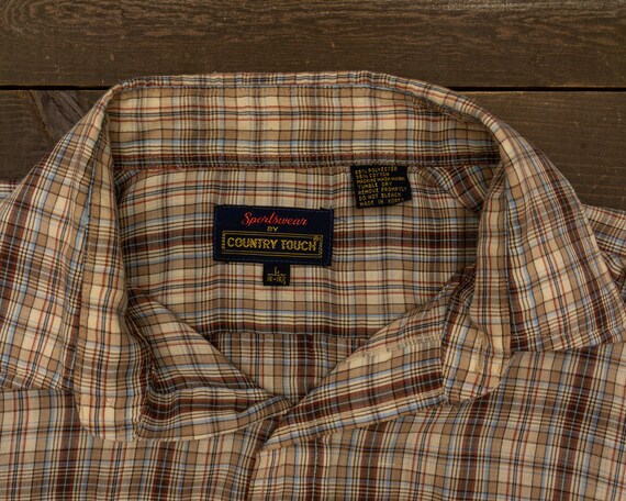 70s Vintage Plaid Shirt | Western Shirt | Button … - image 4