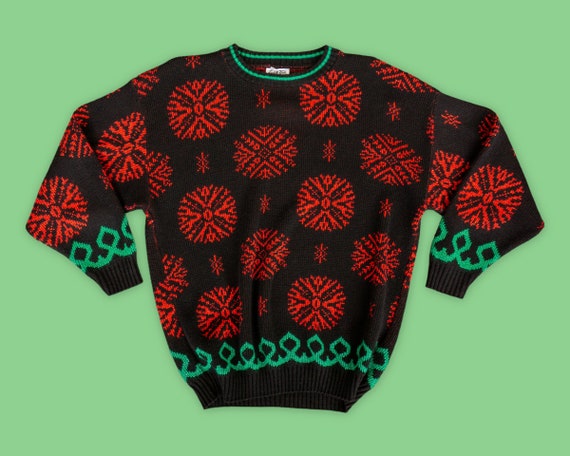 Festive Vintage Ugly Christmas Sweater Medium - R… - image 1