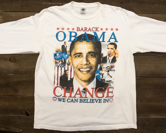 Y2K Vintage Barack Obama Change We Can Believe in T-shirt All Over Print  Size 3X/4X/5X - Etsy