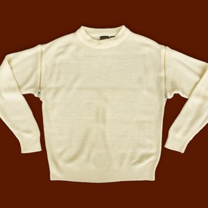 80s Sweater with Removable Sleeves | Knit Sweater | Vintage Sweater | Beige Sweater