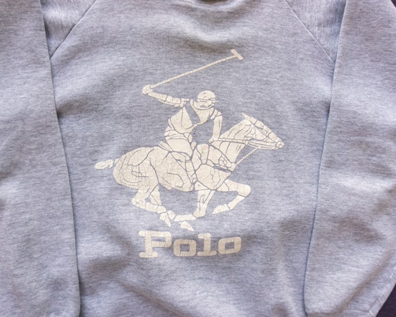 Vintage Polo Ralph Lauren Sweatshirt Gray XL | Pa… - image 3