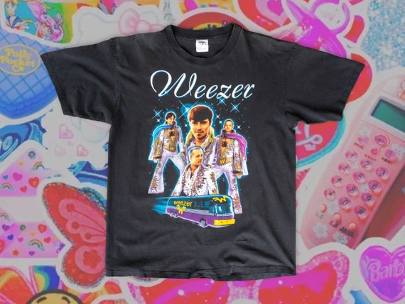 Vintage 1995 Weezer Band Tour T-shirt, Faded Black, Size XL - Etsy