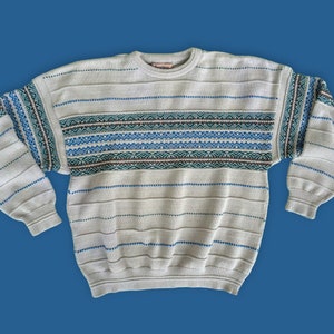 90s Vintage Dad Sweater | Coogi Style Oversized Sweater | Vintage Abstract Sweater Vintage