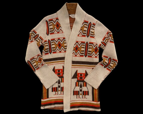 60s Vintage Southwestern Cardigan Sweater - Sweat… - image 3