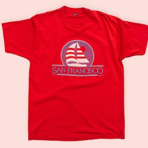 90s Vintage San Francisco Souvenir Tee | 1990s San Francisco T-Shirt | Vintage Screen Stars T-Shirt | San Fran T-Shirt | Red Vintage T-Shirt