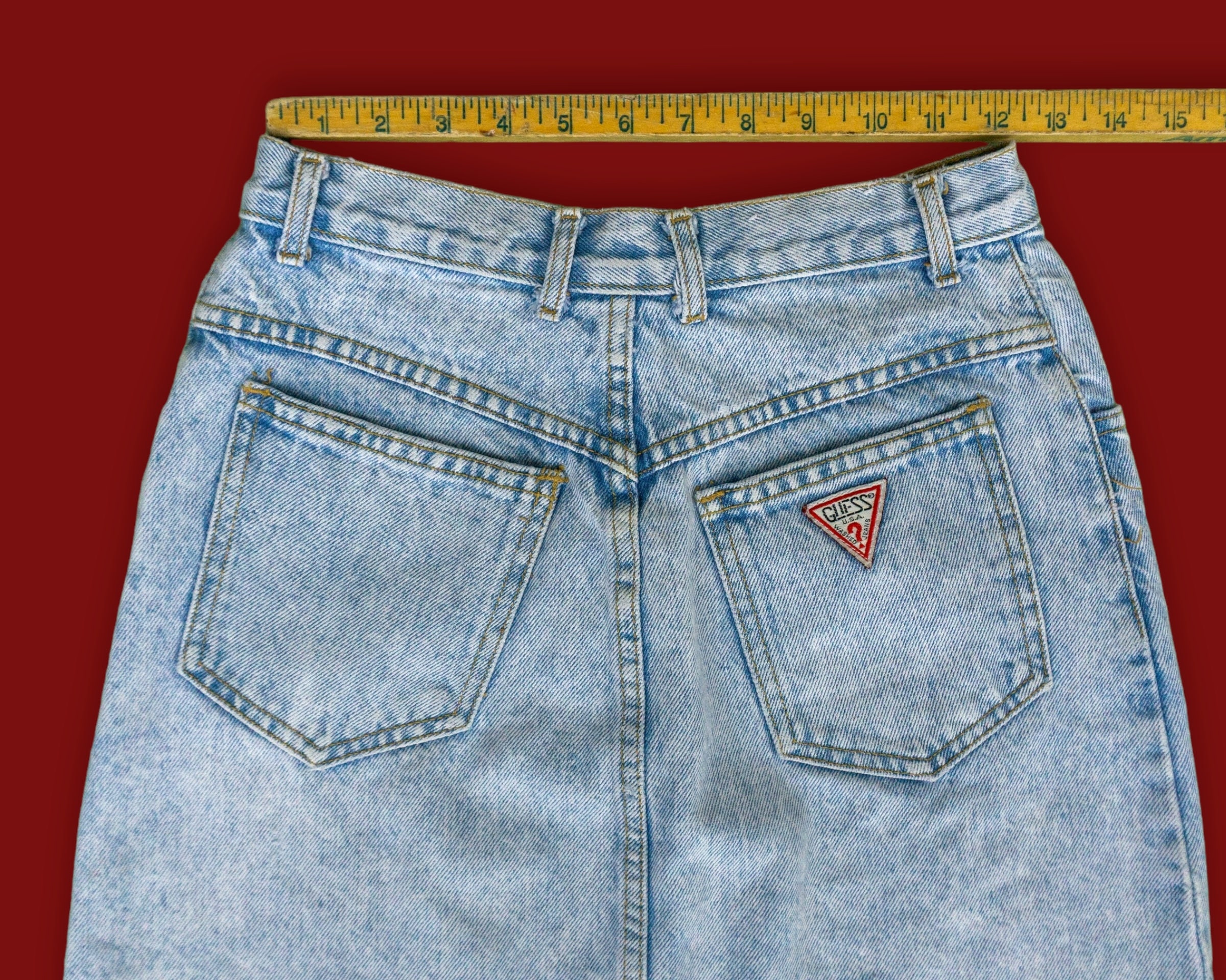 80s Vintage Guess Jeans Jean Skirt Size 24 | High Waisted 80s Vintage Guess Jeans Jean Skirt Size 24 | High Waisted