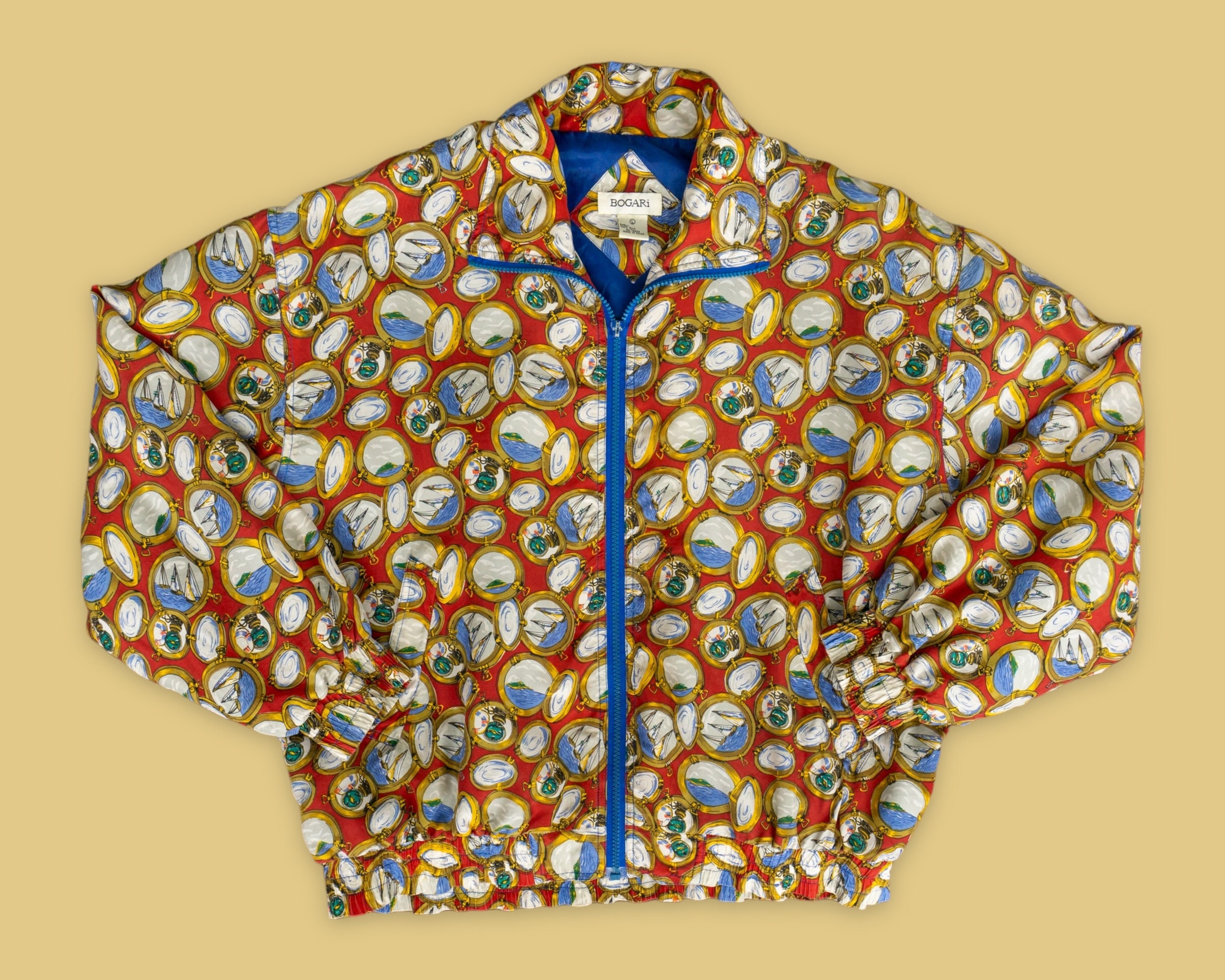 最安値 Silk Print Nautical Vintage 80s Jacket Silk Patterned | ジャケット・アウター