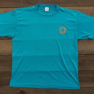 90s Vintage Engineers T-Shirt | Vintage Teal Blue T Shirt | Paper Thin Vintage T Shirt | 50 50 Vintage T Shirt