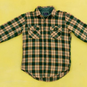 70s Vintage Plaid Flannel Shirt | Grunge Flannel Shirt