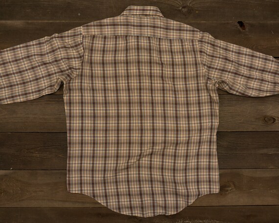 Vintage 70's Brown/Pink Plaid MILLER WESTERN WEAR Snap Button Western Shirt