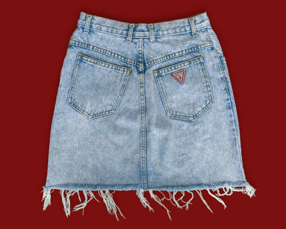 80s Vintage Guess Jeans Jean Skirt Size 24 | High… - image 1