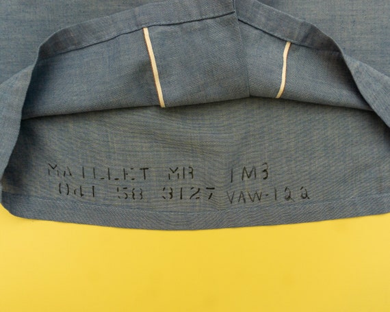 60s Vintage WWII Korean War Denim Chambray Milita… - image 4