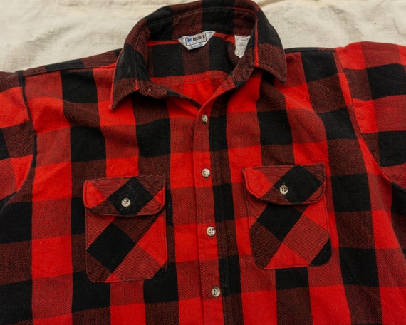 90s Buffalo Plaid Flannel | Thick Flannel Shirt |… - image 2