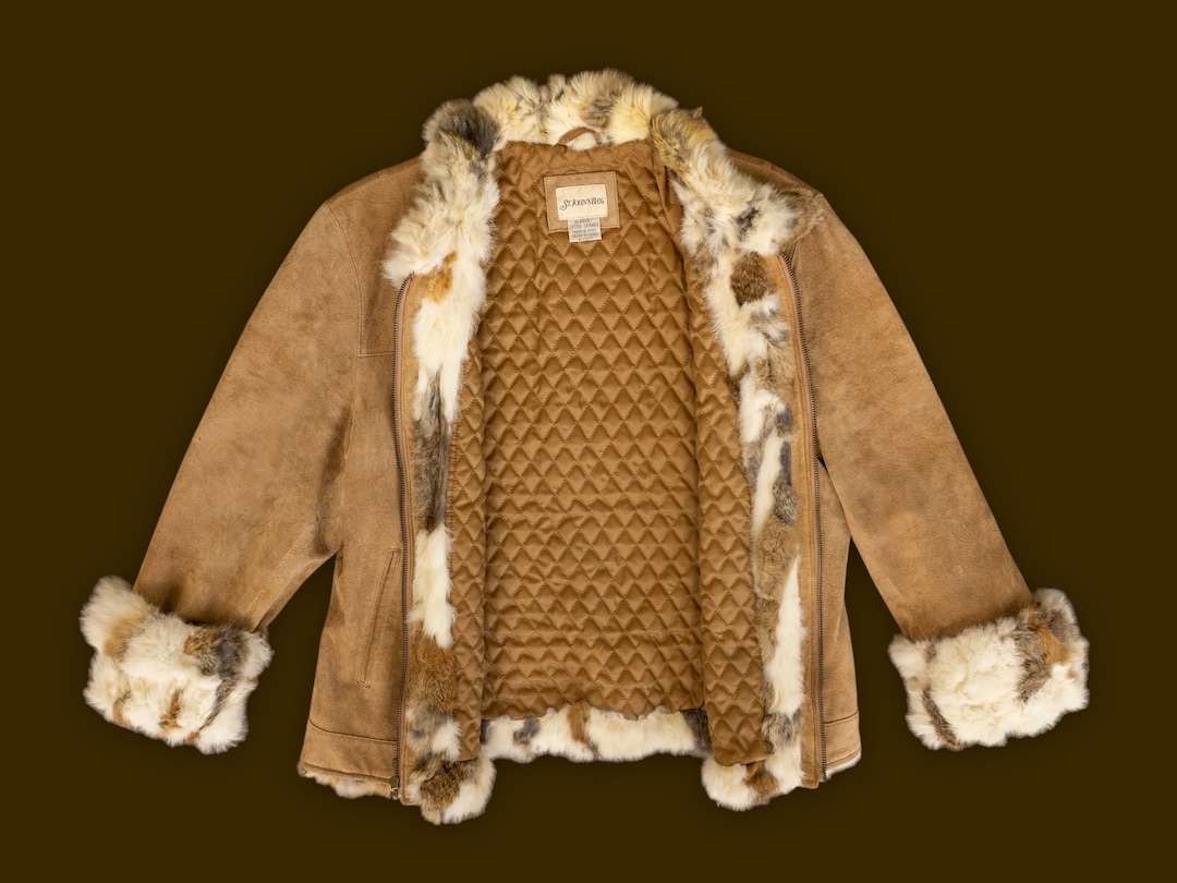 ジャケット・アウター 00s Y2K archive suede rabbit fur jacket s-l1200.jpg