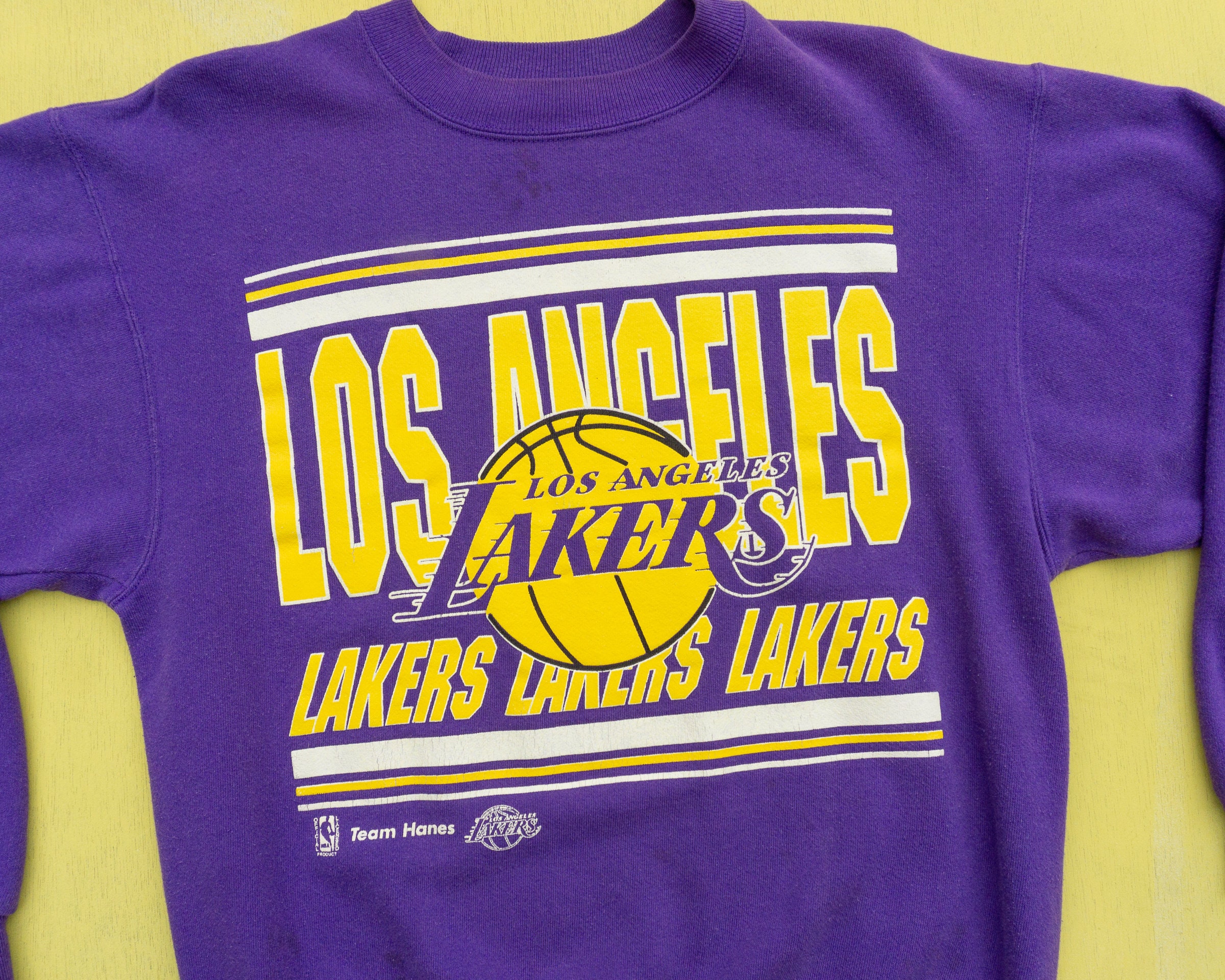 Vintage 80s LA LAKERS Basketball Club by Tultex Los Angeles M Size Sweater