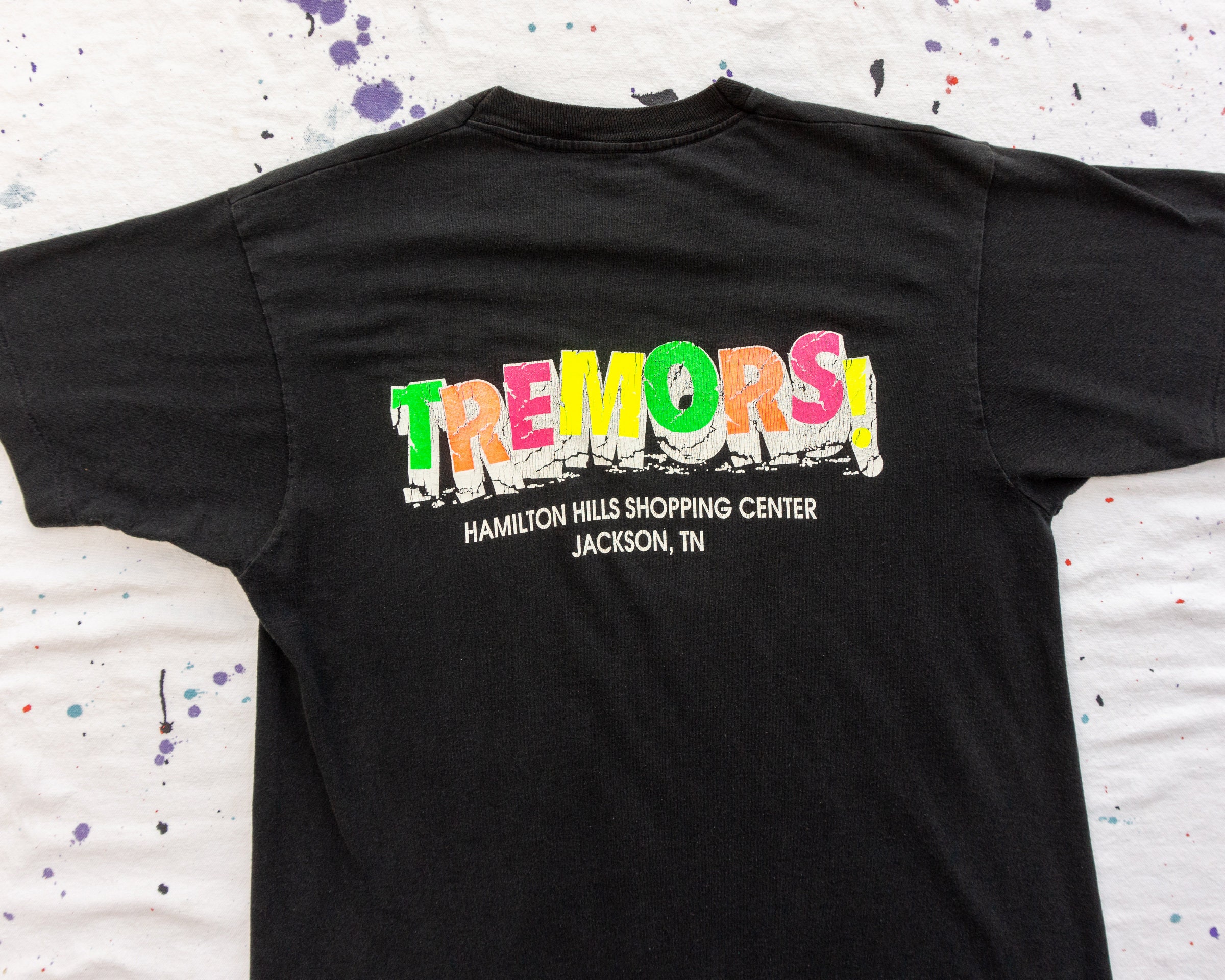 90s Vintage Faded Black T-shirt Black 