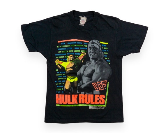 90s Vintage Hulk Hogan Hulk Rules WWF Wrestling T… - image 1