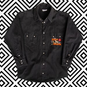 Camisa abotonada Harley-Davidson vintage de los años 90 (talla grande)