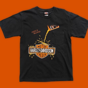 Vintage Harley Davidson Hogs Blood T-Shirt | Vintage Harley Davidson Shirt | Black Harley T-Shirt | Harley Eagle Shirt | Motorcycle Shirt