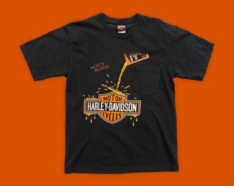 Vintage Harley Davidson Hogs Blood T-shirt | Y2K motorfiets-T-shirt