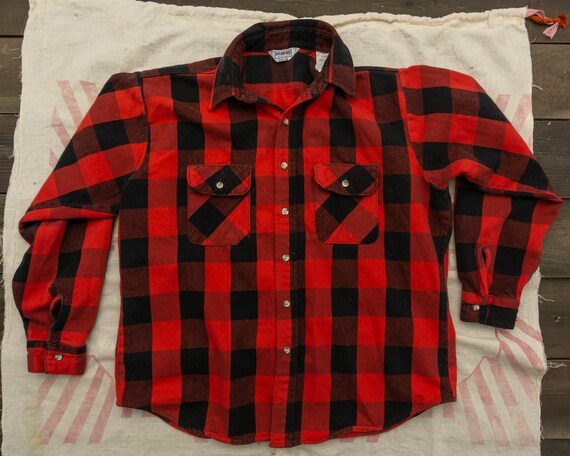 90s Buffalo Plaid Flannel | Thick Flannel Shirt |… - image 3