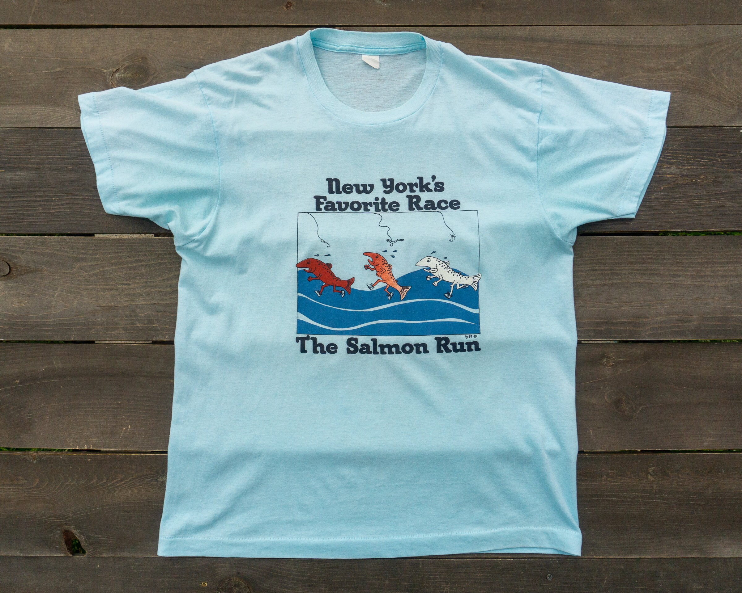 80s Vintage the Salmon Run T-shirt NYC 