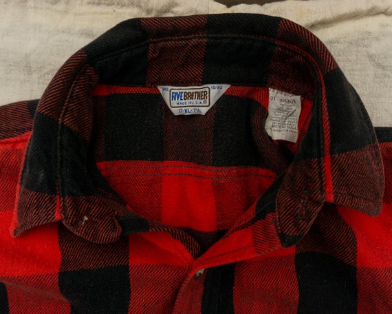 90s Buffalo Plaid Flannel | Thick Flannel Shirt |… - image 4